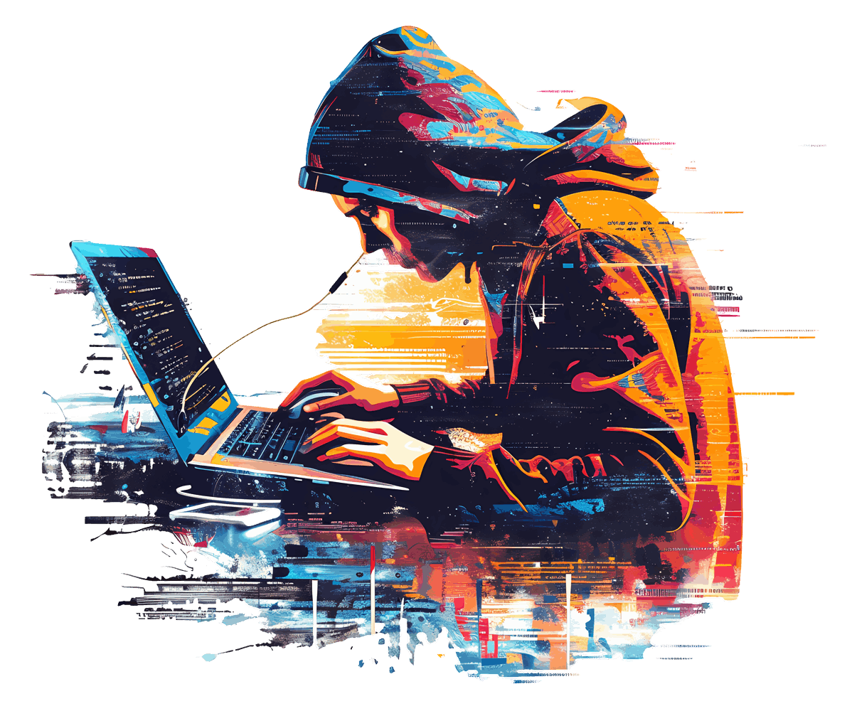 Krzysztof Graca przy laptopie